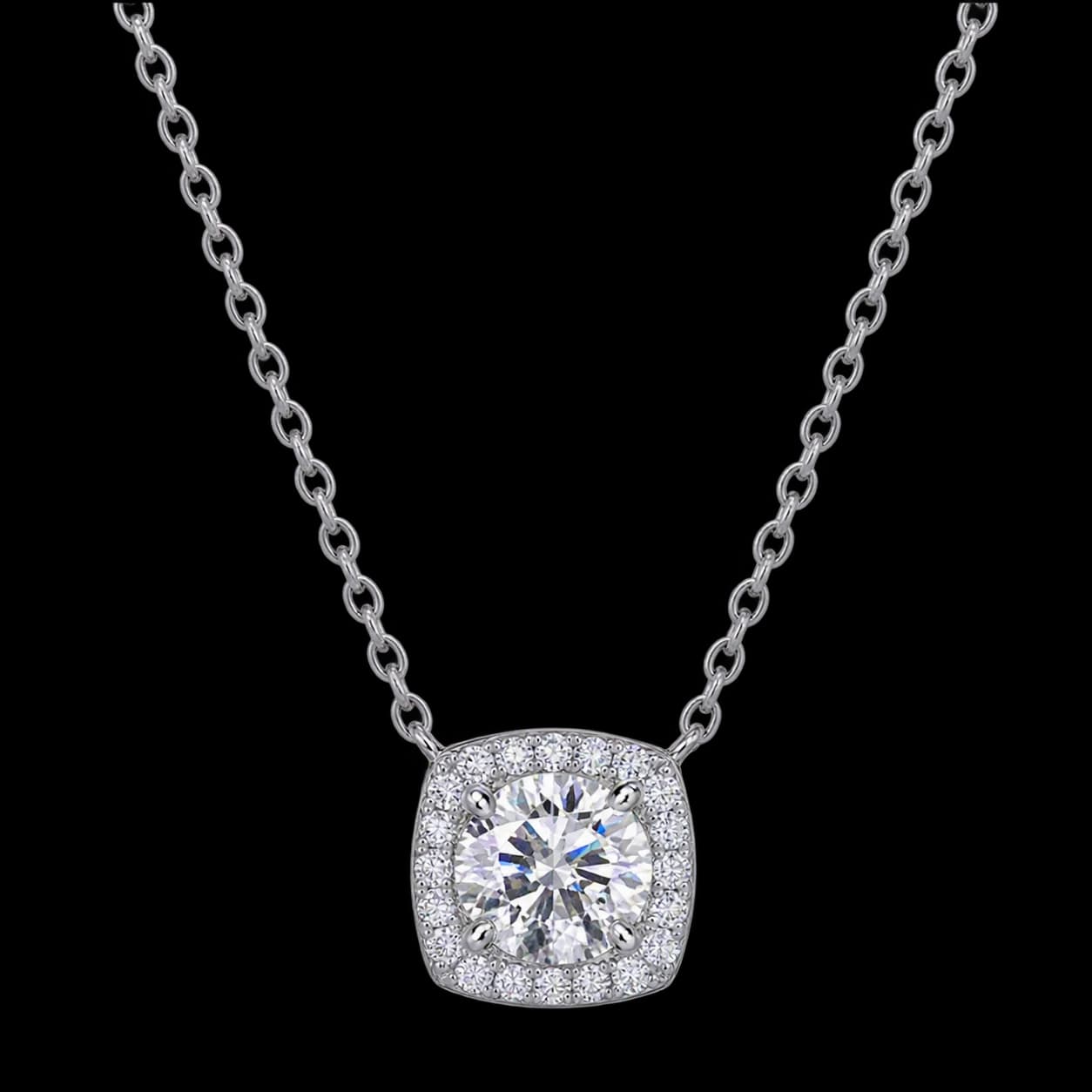 Cushion Halo Necklace