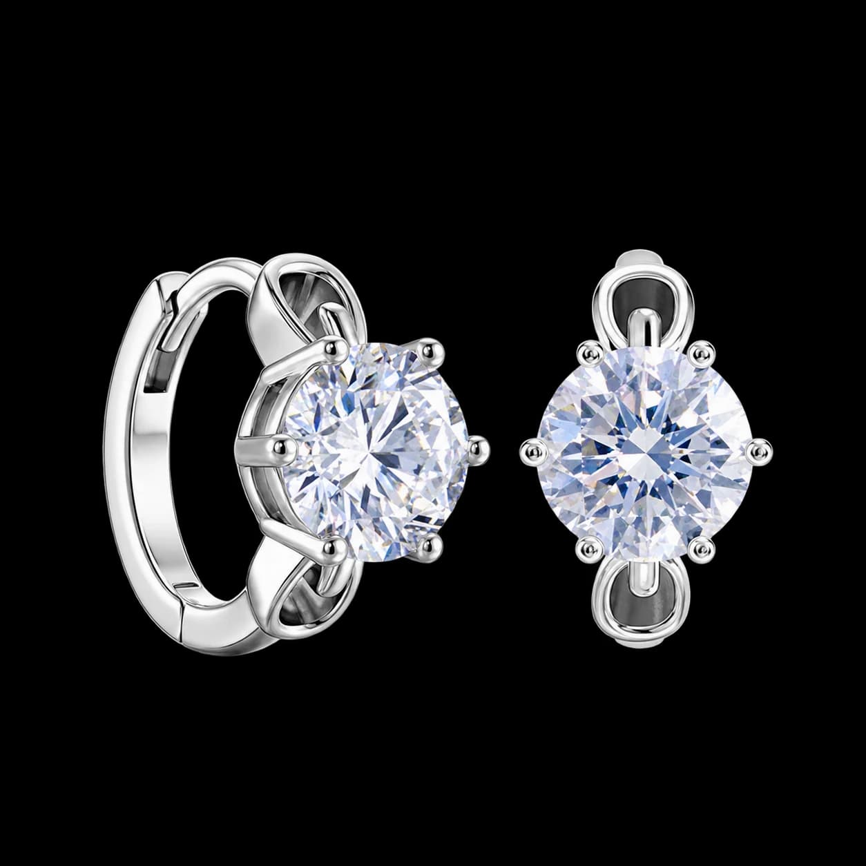 Solitaire Diamond Hoops