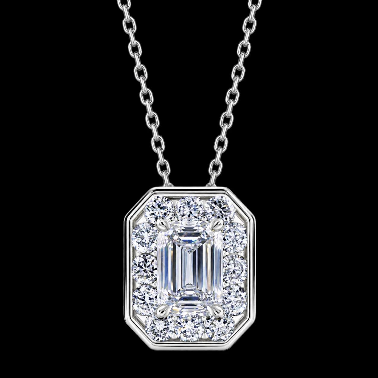 Octagon Halo Necklace